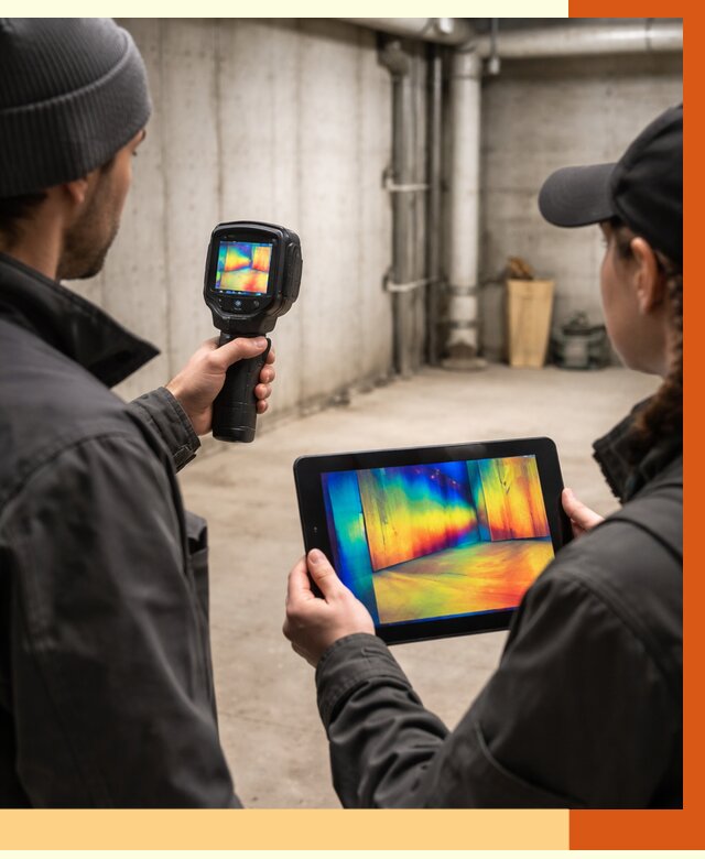 Тепловизионное обследование подвала в Кондопоге от 4568 руб. — проверка гидроизоляции | ТепломастерКнп